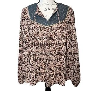 Scotch & Soda Voyage Vagabond Metallic Flowy Blouse 0049